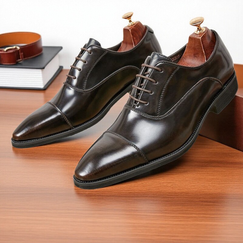 包邮真皮男鞋新款夏季漆皮三接头牛津鞋尖头商务正装皮鞋男款软底