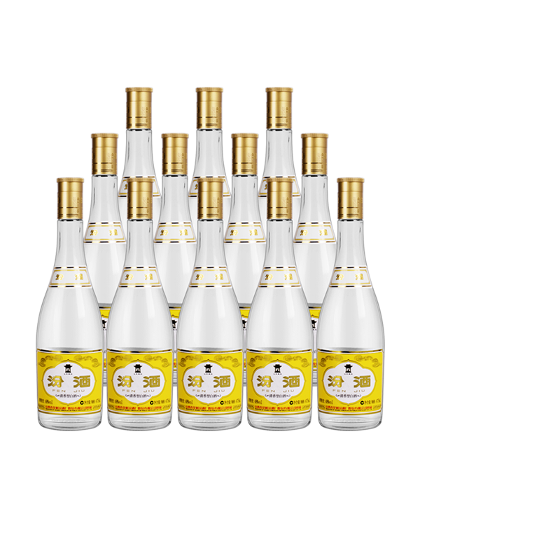 汾酒48度黄盖汾酒475ml*12瓶玻璃瓶套装山西杏花村清香型粮食白酒