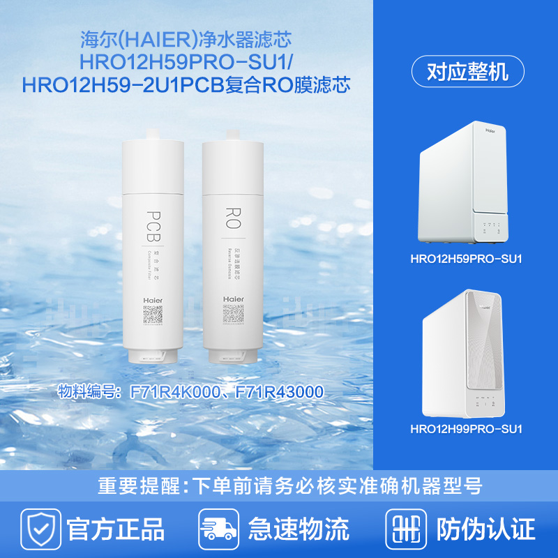 海尔净水器滤芯HRO12H59PRO-SU1/HRO12H59-2U1PCB复合RO膜滤芯C
