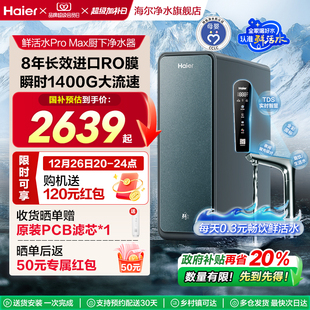 海尔净水器家用直饮厨卫反渗透净饮智慧鲜活水PROMAX 政府补贴