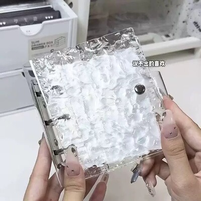 小红书同款水波纹透明一宫格A8卡册亚克力3寸小卡追星收纳册活页ins风小马宝莉哪吒卡游卡片收藏册