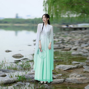 新中式 裙子沙滩长裙 国风连衣裙茶艺师服装 飘逸海边度假拍照好看