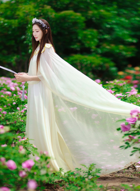 云肩新中式女装国风裙夏新款披肩渐变连衣裙茶服旅游拍照好看的裙
