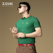 夏季 ZOUK欧货潮牌男装 2024新款 男t恤刺绣字母满花短袖 高端polo衫