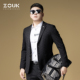 潮流字母暗纹西服外套男高级感黑色上衣 2024新款 ZOUK男士 休闲西装