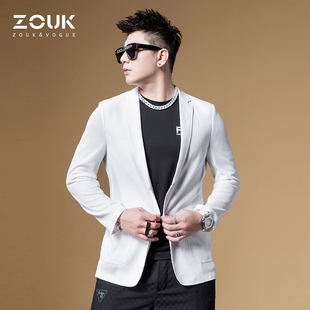 外套潮牌便单西薄款 休闲西装 设计感针织西服男士 ZOUK英伦雅痞男装