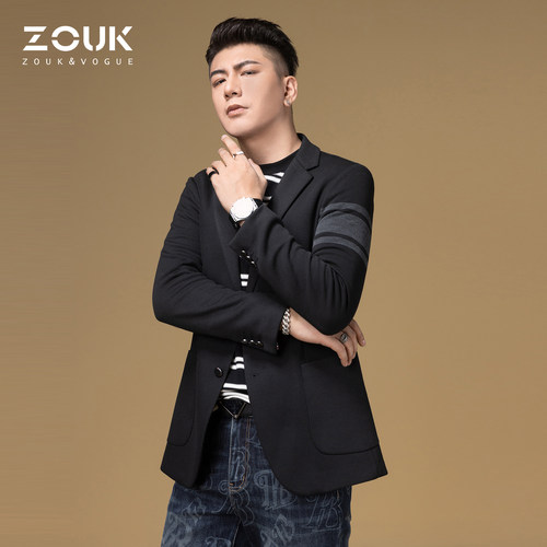 zouk经典条纹设计时尚休闲西服