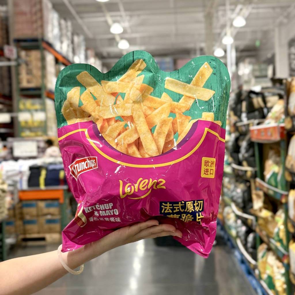 Lorenz劳伦兹番茄蛋黄酱味薯脆片450g进口原切薯片追剧休闲小零食