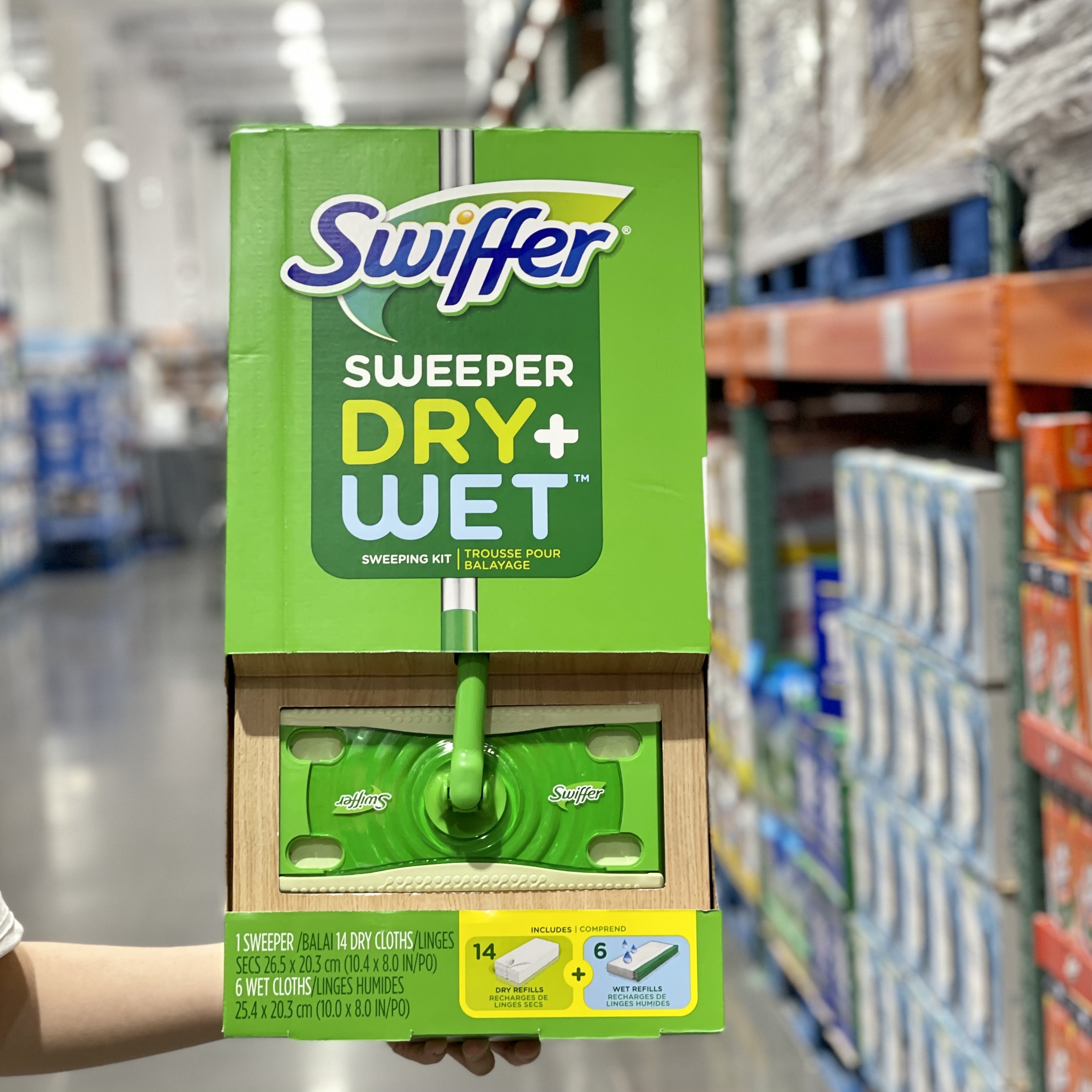 costco代购swiffer平板拖把干湿两用一次性替换干巾湿巾静电吸尘