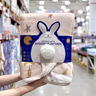 代购MM抗静电绒毯银河兔沙发被双面毛毯午睡盖毯宿舍学生被子