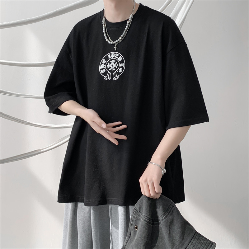 DX23068:重磅常规美式港风复古潮牌发泡短袖男批28控38模特图图片