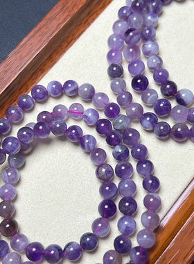 天然梦幻紫多圈手链女单圈薰衣草色紫晶手串转运珠民族风时尚饰品