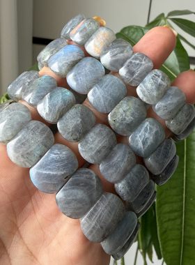 天然灰月光水晶女款手排