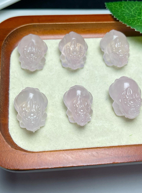 天然粉晶龙龟配饰雕刻通孔项链