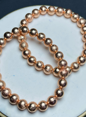 天然天铁陨石圆珠手链M黄色手串单珠M镍铁链子能量饰品百搭情侣