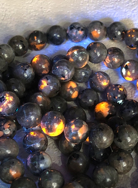 天然火焰石手链女款黑拉煤