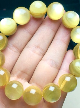 天然金云母手串圆珠单圈手链男女款招财锂云母水晶饰品节日礼物