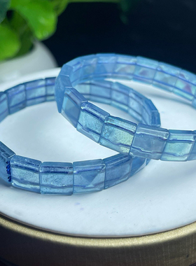 天然海蓝宝手排 男女款魔鬼海蓝宝手牌手串百搭简约饰品礼物