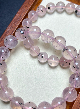 天然火龙果草莓晶手链女款单圈黑点水晶手串饰品民族风