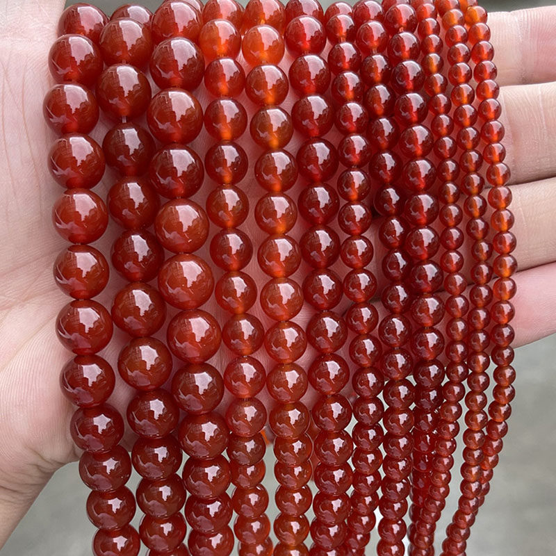 diy天然红玛瑙手工水晶串珠饰品