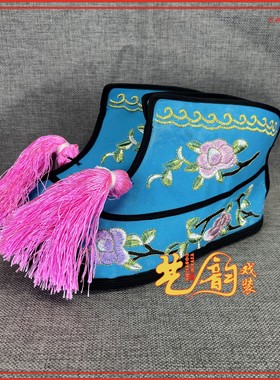 戏曲彩快戏剧京剧武旦女薄底女打靴武旦靴战靴绣花轮胎底女快靴