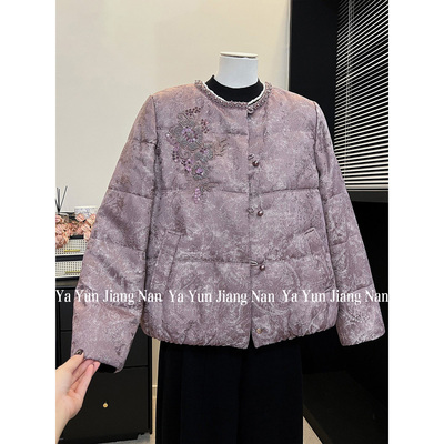 新中式妈妈装冬装国风绵羊毛棉服