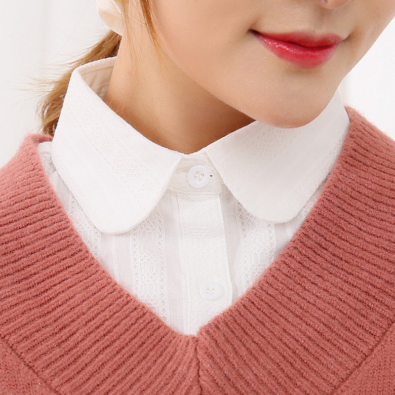 百搭木耳边白色女款假衣领