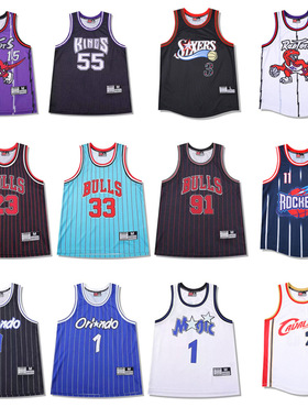 复古美式球衣艾弗森麦迪科比球衣詹姆斯成人篮球服夏透气网眼背心