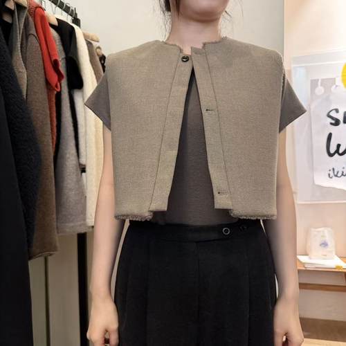 爱情的模漾  韩国代购  PC123（Lamagie femme）雙面穿短版馬甲