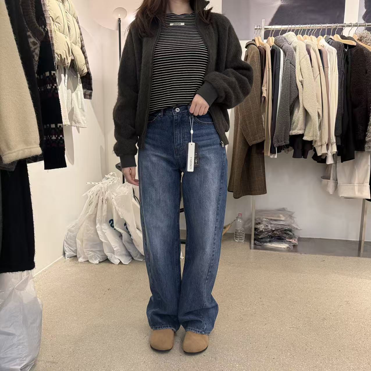 爱情的模漾  韩国代购  KC073（underson）直筒牛仔褲