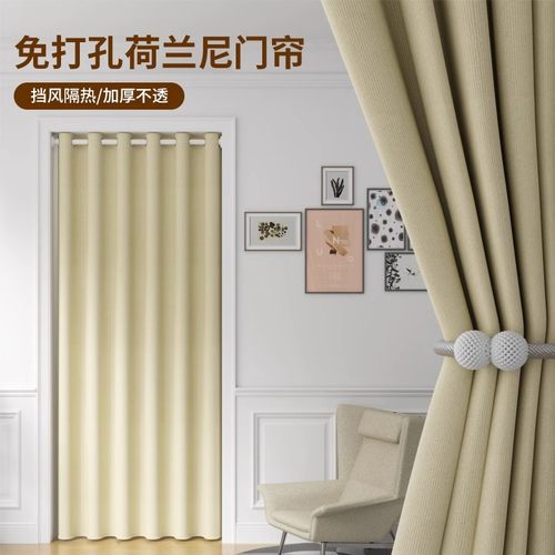 精品布艺门帘2025新款送伸缩杆
