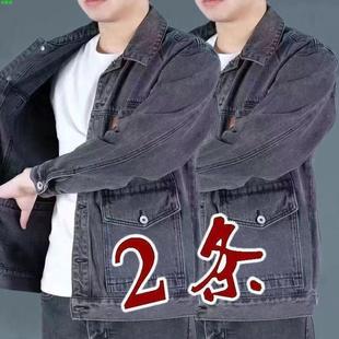 秋冬牛仔外套男2023新款 寬松大碼 男裝 夾克 日系潮牌高檔多口袋工裝