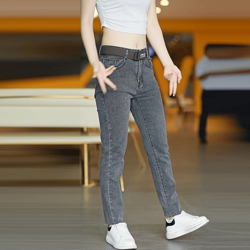 男士牛仔裤夏季薄款2025新款高街直筒修身男款小脚九分休闲裤子男