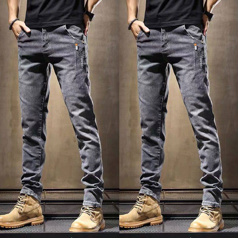 美式高街直筒牛仔裤男款青年潮牌春秋新款修身休闲长裤子潮流男裤