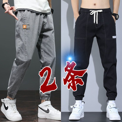 新款潮流宽松工装束脚男裤子
