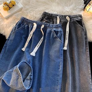 男生秋季 大码 款 复古直筒休闲潮牌高街长裤 秋冬 美式 宽松阔腿牛仔裤