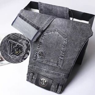 男士直筒牛仔裤男款春款2026新款潮流弹力修身商务休闲长裤子男裤