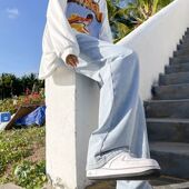 高街牛仔裤 复古休闲阔腿长裤 男士 宽松直筒潮牌2024新款 春秋季 美式