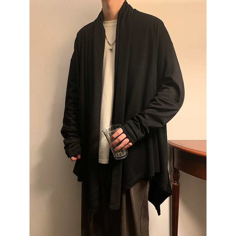 暗黑系高级感风衣大码中长款风衣垂感披风斗篷开衫FY10-P95控118，男装风衣，电商A005-1