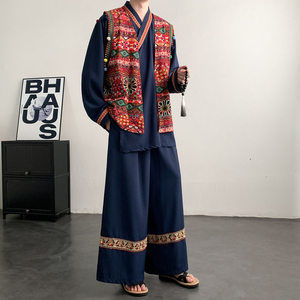 男女春季风苗族演出舞蹈个性服装套装TZ186三件套-P173控198图片