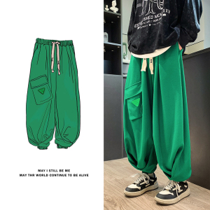 美式高街大口袋AC小众设计华夫格工装裤篮球运动裤男K87-P68控88图片
