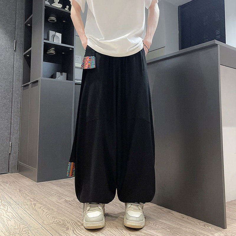 民族风I新中式风棉麻宽松大裤裆舞蹈演出阔腿裤男K217-P88控108,男装休闲裤,电商A005-1