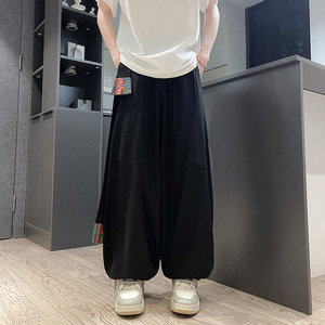 民族风I新中式风棉麻宽松大裤裆舞蹈演出阔腿裤男K217-P88控108