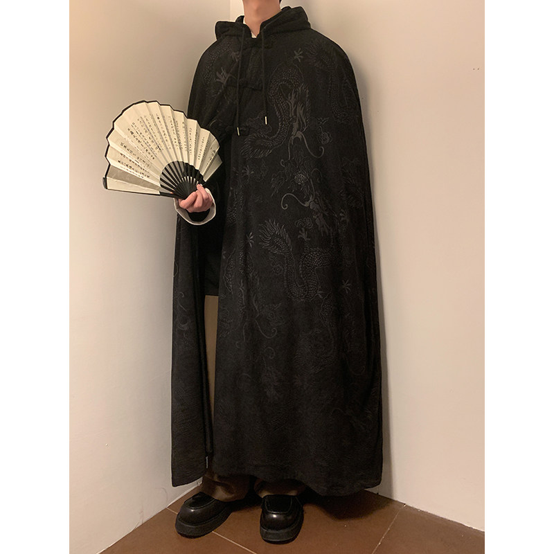 太极服D男灯芯绒外套披风长袍中式打坐二次元斗篷FY07-P175控198图片