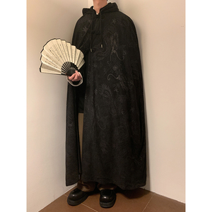 太极服C男灯芯绒外套披风长袍中式打坐二次元斗篷FY07-P175控198图片