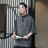 风K新中式风高领盘扣破洞镂空乞丐装冰丝t恤T35-P68控88,男装T恤,电商A005-1,电商基地 风K新中式风高领盘扣破洞镂空乞丐装冰丝t恤T35-P68控88,男装T恤,电商A005-1,电商基地