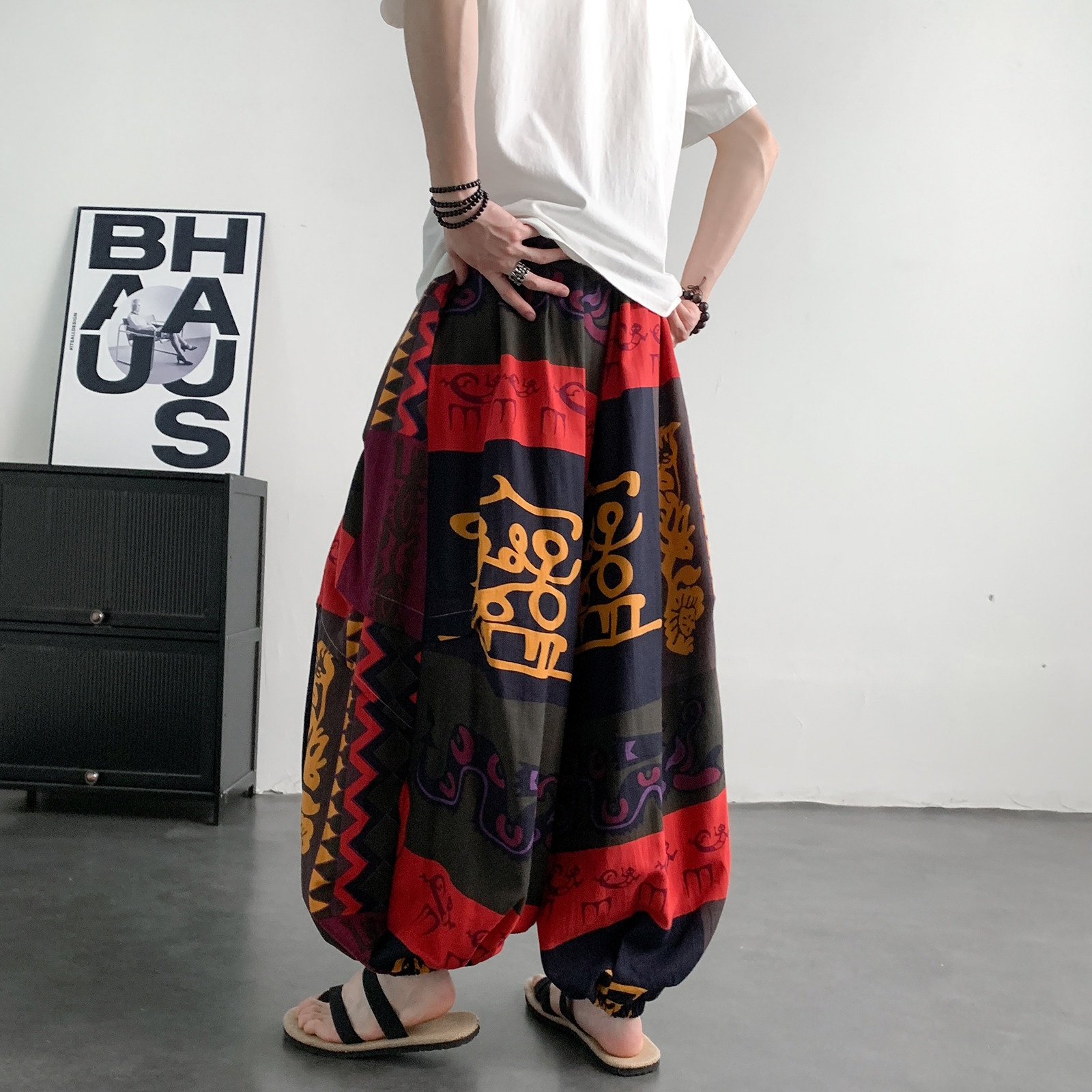 超大码8XL风泰大象垂感折褶小众设计阔腿裤男K275-P68控88，男装休闲裤，电商A005-1