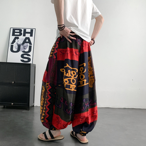 超大码8XL风泰大象垂感折褶小众设计阔腿裤男K275-P68控88，男装休闲裤，电商A005-1