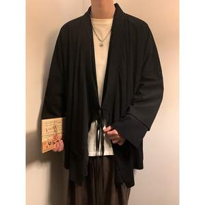 新中式假两件设计感道袍宽松开衫中长款汉服男披风FY09-P95控118,男装民族服装,电商A005-1