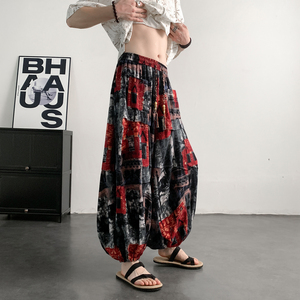 超大码8XL风泰大象垂感折褶小众设计阔腿裤男K275-P68控88，男装休闲裤，电商A005-1